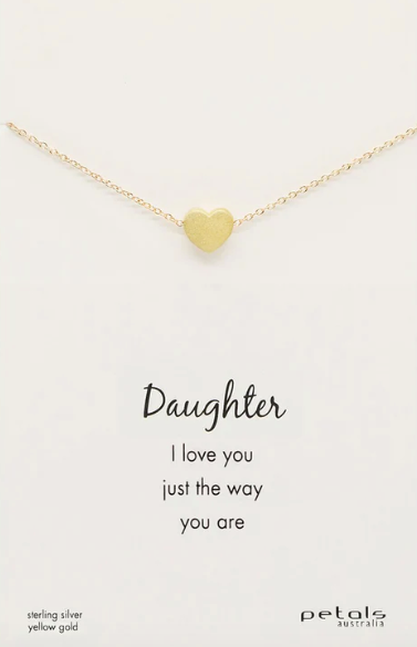Daughter matte heart necklace